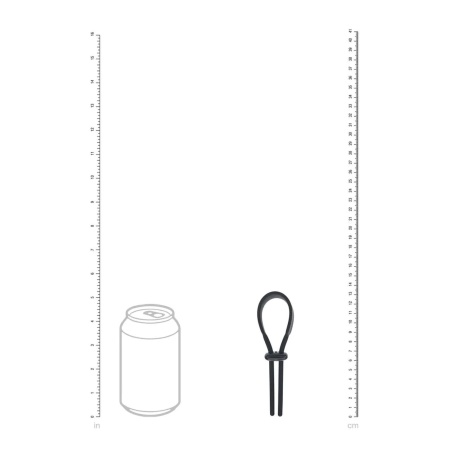 Wide Adjustable Silicone Lasso Cockring - 5mm - Black - 5