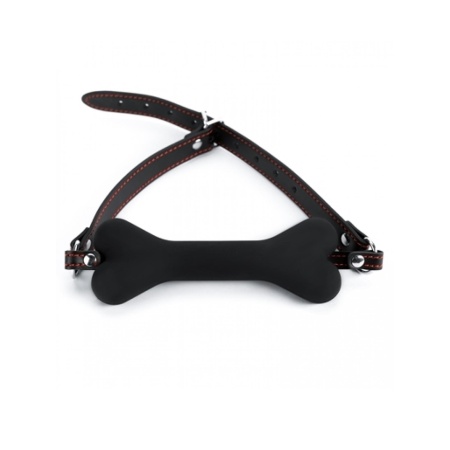 Black Silicone Bone Gag - 2