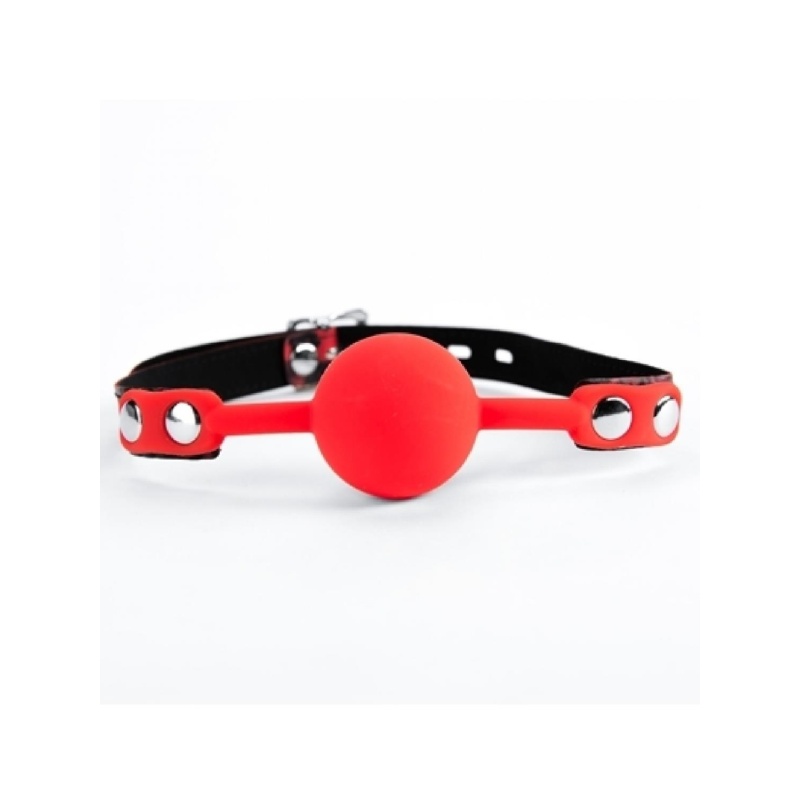 Red Silicone Ball Gag Leopard - 1