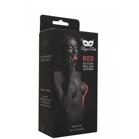Red Silicone Ball Gag Leopard - 3