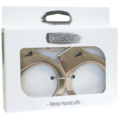 Kajdanki erotyczne Bestseller Silver stalowe srebrne z łańcuchem 7 cm - 3